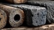 © Indronath - Eco bamboo charcoal logs on burlap high resolution picture