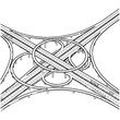 © MD. JONAED - Multi level junction icon flat vector.