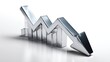 © Chumnan - Economic Downturn: A downward trending silver arrow symbolizes economic decline, loss and financial crisis. Representing concepts of recession and market collapse.