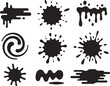 ©  Jaynab Banu - Black paint blots collection. Black ink splatter and smear vector set