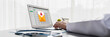 © InfiniteFlow - Cyber attacking concept. Malware alert showing on computer screen display scam and threat detection on computer system or online server to be removed brisk.