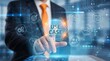 © Onetrick  - Business person using virtual touch screen presses the words USE CASE. Use case analysis business education technology concept ,marketing, finance