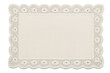 © Krtola  - White rectangular lace placemat with elegant handcrafted scalloped border for vintage decor transparent background