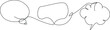© harry - One line multiple Dialogue box. Continous line speech bubble simple illustration. Chat massenger dialogue cloud communication vector one line art. Dialogue box minimal line vector.