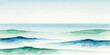 © The Alpha - Watercolor painting of ocean waves calm and serene seascape illustration perfect for backgrounds and artistic designs