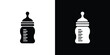 © Bell - Baby feeding bottle icon, A flat minimalist vector illustration