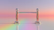© Surkhab Ahmad - Stop barrier pole mockup metallic glowing safety road warning traffic control modern design generated AI