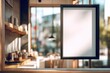 © Oleksandr - Photograph of a shop window with a blank sign panel for customization