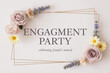 © Mr.Wazeer - Elegant engagement party invitation template with floral accents for a modern celebration of love and commitment, ideal for wedding planners and event designers