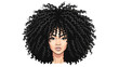 © aan - Woman with large voluminous curly black hair