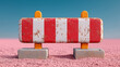 © Surkhab Ahmad - Roadblock mockup with striped barrier pole traffic control safety warning modern generated AI