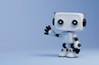 © Rendara Studio - 3D robot assistant waving hello on blue background