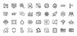 © PixeloAI - Technology and development line icon set. Vector pictograms of coding, testing, artificial intelligence, and automation, thin linear illustration.