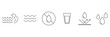 © Shekhar438 - Water line icon set. Drinking water black line icons. Water drops, save, glass, puddle, cycle, wave, and others icons. Vector illustration.