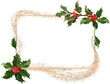 © milavas - Christmas frame with poinsettia flowers and golden dust