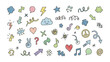 © AbuAbdillah - Artistic Doodle Array: An artistic assortment of hand-drawn doodles, capturing a mix of shapes and symbols, perfect for adding a touch of playful creativity.