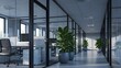 © youns - Bonita oficina moderna con un hermoso y largo corredor de oficina con conceptos e ideas de fondo desenfocado para presentaciones de negocios, fondos de pantalla e ideas de fondo para empresas y comerc