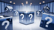 © Toufiqur - Mystery question mark cubes in modern abstract space