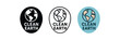 © Design Ful - lettering icons three soft circle icons with text clean earth one flat solid monochrome one thin black outline black and white one full color flat icon sky blue and sand