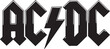 © Shakila - The classic black and white AC DC logo featuring a prominent lightning bolt symbol in the center.