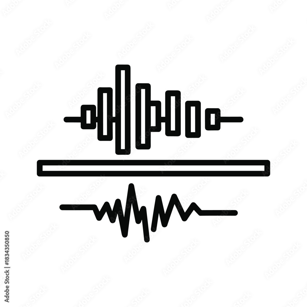 Audio Waveform and Spectrum Analyzer Icon Stock Vector | Adobe Stock