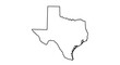 © Trend Boom - Texas State Outline Silhouette Map Illustration in Black and White