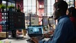 © DC Studio - Call center employee using artificial intelligence chatbot to provide multilingual support to customers. Customer support operator leveraging AI tools to translate clients interactions, camera B