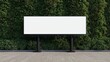 © NG Studio - Empty billboard, White billboard on spring summer green leaves background, Blank billboard mockup template for advertisement present