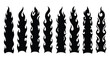 © khafid - Collection of black flame silhouettes on a white background for graphic design projects and decorative vector elements