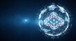 © Alima.Std - Futuristic Digital Sphere with Glowing Particles and Data Connections in Cyberspace Concept