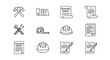 © Jenang - A set of hand-drawn line art icons for construction building permits and engineering.