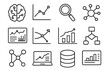 © Olena - Vector screen neural predictive lines network icon ai magnifying analytics graph bars