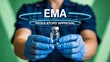 © IMRAN - EMA regulatory approval concept with medical vial held by healthcare professional
