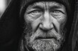 © Ifti Digital - Lonely elderly man with a weathered face and piercing eyes sits in the city, highlighting the struggles of homelessness and aging in the urban environment