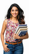 © PRASANNAPIX - Happy Young Indian Woman Student Holding Educational Books Smiling