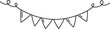 © Design_a2z - A simple outline drawing of a curved party bunting banner with triangular flags and wavy string ends