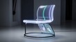 © hassaan - Modern transparent chair with neon light accents a stylish furniture design perfect for contemporary interiors and futuristic concep