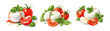 © Narin - Watercolor set of mozzarella cheese. Mozzarella balls with tomatoes and basil. Ingredients for Italian cuisine, caprese salad etc. Vector illustration.