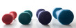 © Davizro Photography - Neoprene dumbbells of different weights and colors on white table