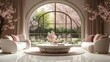 © Georgina - Luxurious living room, spring garden view, elegant sofas, peaceful atmosphere, interior design