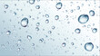 © Studio Side - Realistic Water Drops and Condensation on Clear Glass Window Surface Against a Light Blue Background