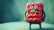 © Anastasiia - 3D illustration of a monster made of intestines with angry expression, stomach ache concept