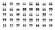 © Md Sorif - Comprehensive set of black quotation mark icons in a multitude of different typographical styles, shapes, and designs for various uses.