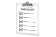 © Michael - Clipboard with checklist and completed tasks, showing productivity, organization, and efficient work management, transparent background