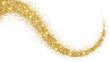 © DrexDesign - Stunning flowing gold glitter dust trail sweeps across dark background