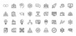 © PixeloAI - Business and education line icon set. Vector pictograms of teamwork, startup, knowledge, achievement, and training, thin outline illustration.