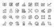© PixeloAI - Business line icon set. Vector pictograms of growth, analytics, strategy, finance, and management, thin outline illustration.