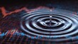 © CLOVER BACKGROUND - Water Ripple with Graph: A single drop of water creates concentric ripples, overlaid with a graph representing the fluctuating nature of data, conveying the dynamic interplay of cause and effect.