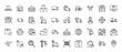 © PixeloAI - Logistics and shipping line icon set. Vector pictograms of warehouse, truck, drone, mailbox, and forklift, thin outline illustration.