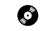 © Rattanathip - Vinyl record icon black silhouette circular shape retro music symbol simple design isolated on transparency background nostalgic classic audio vintage style minimalistic illustration